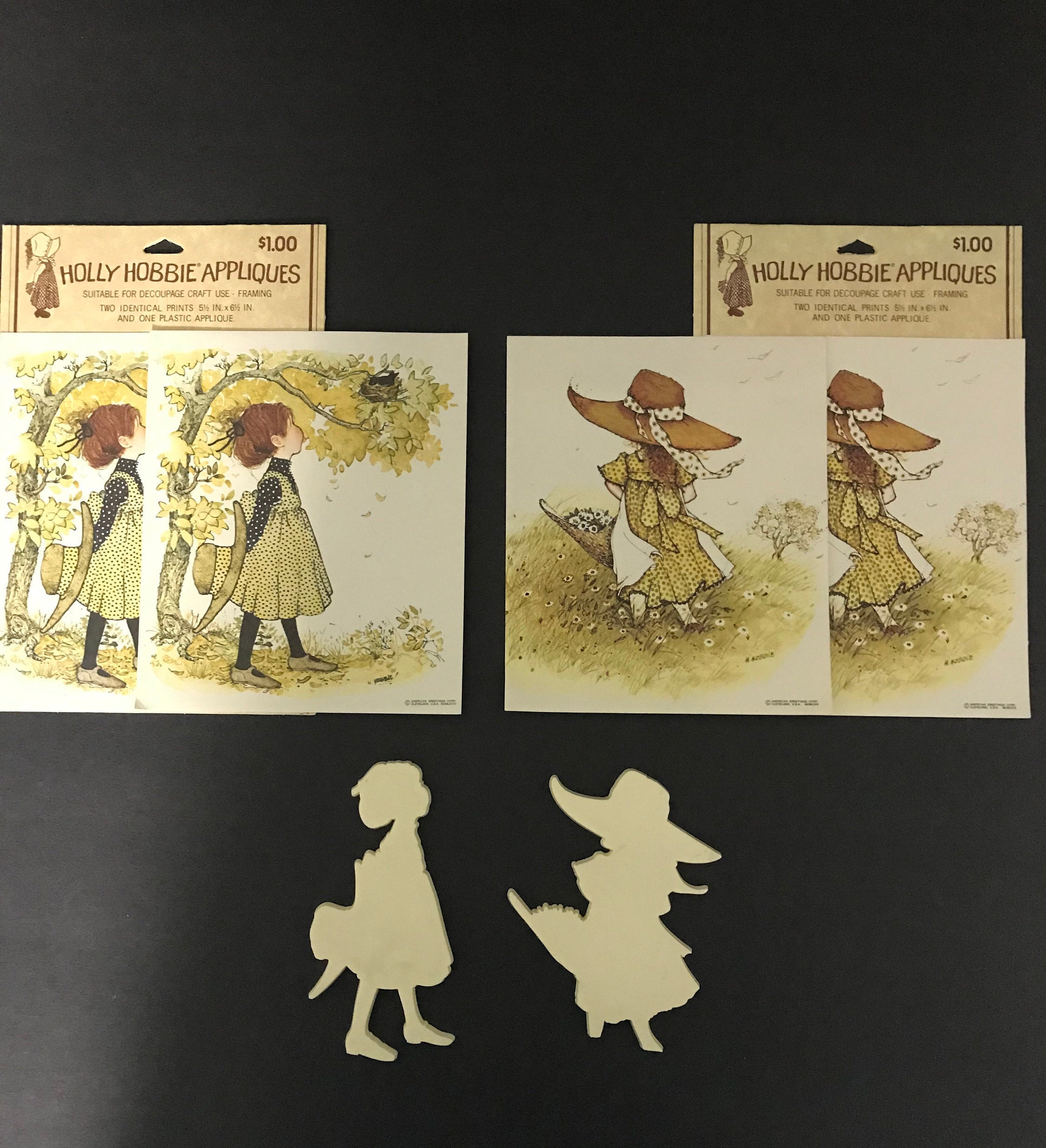 Vintage Holly Hobbie Applique Sets for Decoupage DIY Crafts UNUSED - Etsy