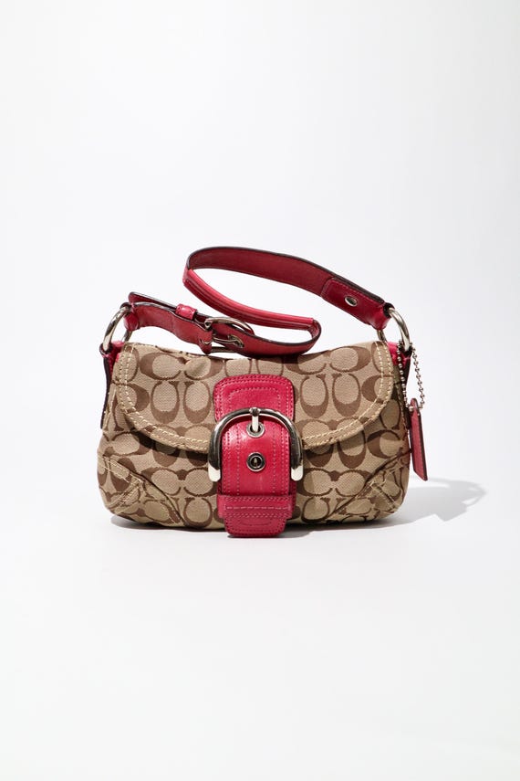 NEW Vintage Coach Mini Signature Soho Belt Khaki 3977 Size Medium NWT COACH Vintage Tan/Brown Signature Mini Soho Shoulder Bag  main image 4