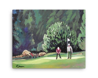 4th Green, Blue Ocean Golf Club, giclee on canvas,  Giclee print on canvas, fine art digital print, wall art, ready to hang