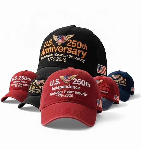 U.S. 250th Anniversary Baseball Cap - Patriotic 1776-2026 Adjustable Freedom & Democracy Hat