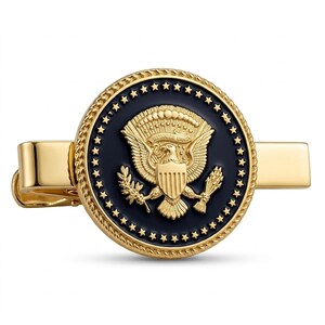 Presidential Seal Tie Clip – 24K Gold-Plated Executive Patriotic Accessory