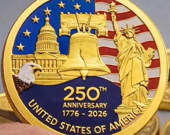 USA 250th Anniversary Coin - American Independence Commemorative Medal 1776-2026 Patriotic Liberty Eagle Flag