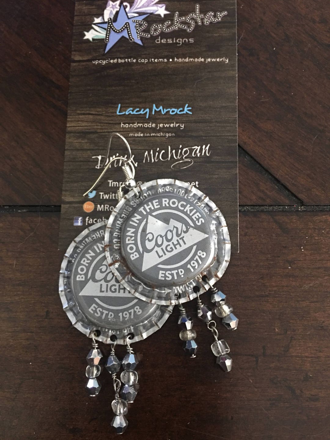 Coors Light Upcycled Earrings Beer Handmade Brewing Etsy