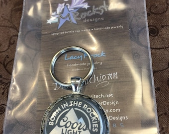 Coors light upcycled keychain, beer, beer gifts, custom, handmade