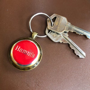 Hamms beer upcycled keychain