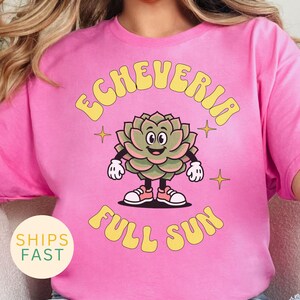 Succulent Tshirt Echeveria: Cute Succulent Graphic Tee, Plant Lovers, Rare Succulent, Retro Botanical, Housewarming Plant, Gift for Her