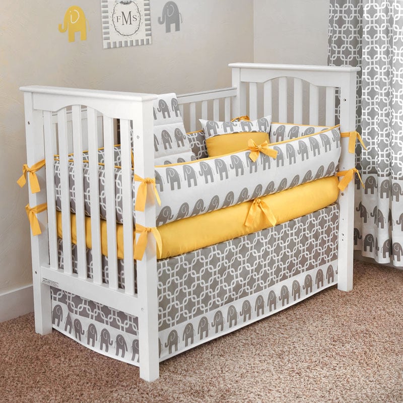 Designer Custom Made Elephants Crib Bedding Sets Etsy