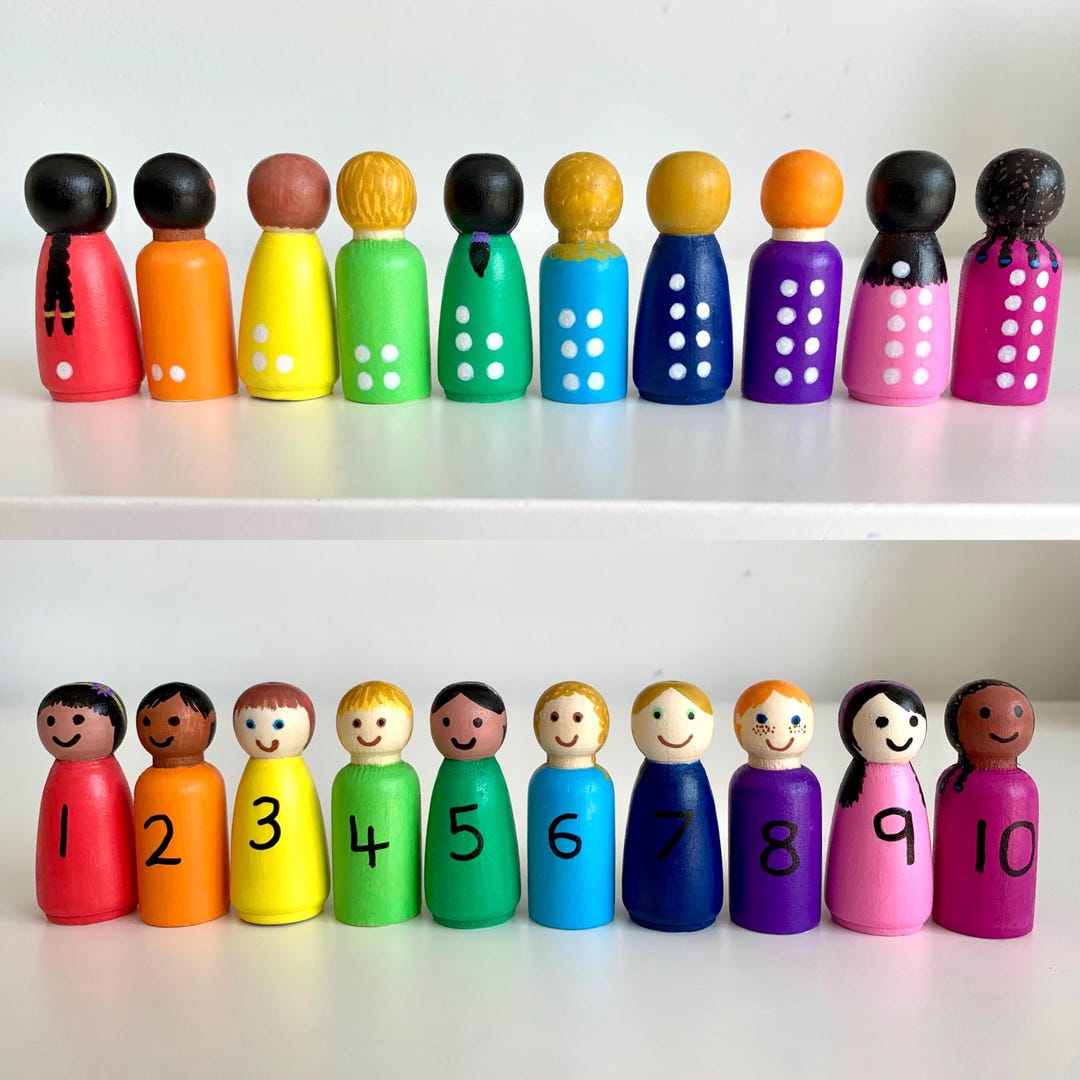Multicultural Rainbow Number Peg Dolls 1-10 With Representations - Etsy ...