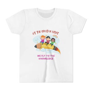 Rocket Youth Tee, Inspirational Kids T-Shirt, Space Theme Children&#39;s Shirt, Motivational Rocket Ship Top, Kid&#39;s Graphic Tee, Short Sleeve