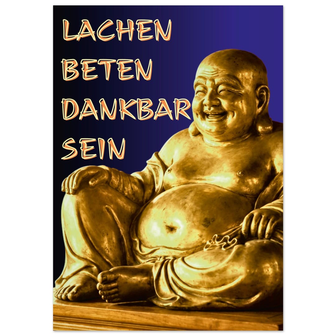 Buddha Poster “laughter Praying Gratitude” – Spiritual Zen Wall Art ...