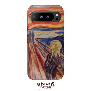 Artistic Tough Phone Case With Art Print of The Scream by Edvard Munch. Quality Art Phone case. Ideal Halloween Gift or Gift For Art Lovers.