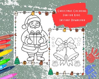 Printable Christmas Coloring Pages for Kids | Holiday Activity Set |  20 Page Instant Download PDF