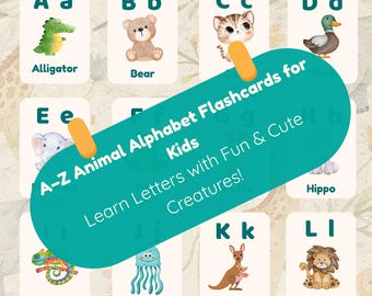 ABC Flashcards Printable – Animal Alphabet for Toddlers