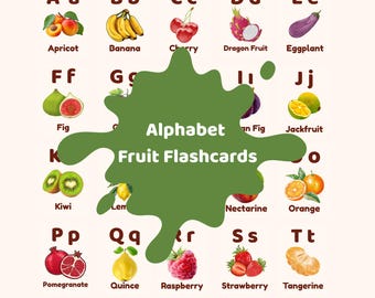 Alphabet Fruit Flashcards for Kids – Printable A to Z Learning Cards