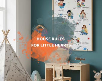 Toddler House Rules Printable – Gentle Parenting Kids Wall Art