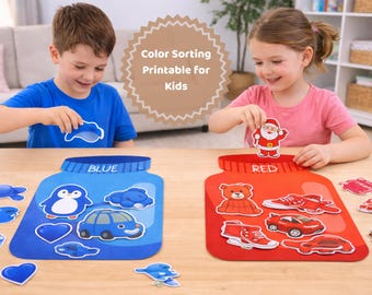 Color Sorting Game | Preschool Learning Activity (Digital Download)