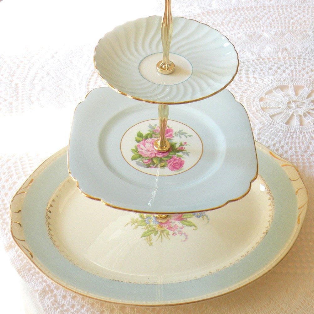 SALE Alice Loves Sky Blue Cupcake Stand & Cake Tray Platter Etsy