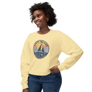 Comfort Colors® Jaws Amity Island 1975, Lightweight Sweatshirt, Jaws Gift, Retro Summer, Vintage Beach Sweatshirt, 50 Anniversary