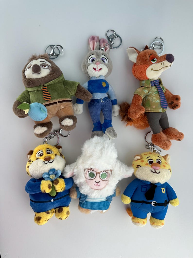 Zootopia Rabbit Keychain Zoo Friends Inspired Plush Keychain: Animal Character Bag Charm - Etsy