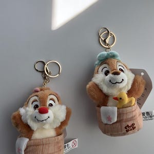 Chip and Dale Bath Time Plush Keychain/ Bag Charm