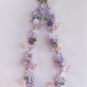 Purple flower, fairycore handmade phone/bag charm