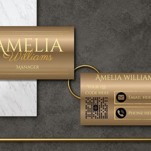 Modern Editable Business Card Template | Canva Link + QR Code | Instant Download