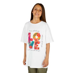 Colorful Love Kids Tee, Floral Graphic T-Shirt, Birthday Gift for Kids, Vibrant Summer Top, Toddler Apparel, Cute Kids Clothing