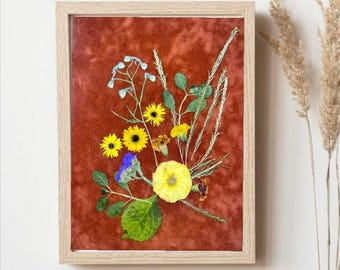 Impresiones botánicas de flores secas; Decoración para el hogar; Arte mural botánico de flores prensadas 64