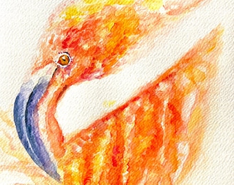 Flamingo Watercolor Painting Flamingo Art Print Flamingo Wall Art Bird Animal Wall Flamingo Home Decor Tropical Pink Flamingo Gift for Her