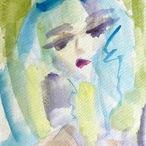 Dipinto astratto, acquerello, stampe di paesaggi, opere d'arte da parete, dipinto personalizzato, maschera costiera, cielo pastello, decorazione, regalo per lei