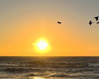 Ocean Sunset; Photography Prints; Nature Seascape; Florida Beach; Framed Photo Sea Beach; Prints Coastal Wall Art 278