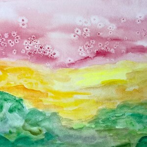 Prints of Watercolor Painting Abstract Wall Art Landscape Watercolor Art Print Large Wall Art Housewarming Gift for Him above Bed Art 51
