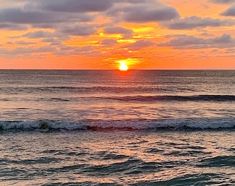 Ocean Sunset; Photography Prints; Nature Seascape; Florida Beach; Framed Photo Sea Beach; Prints Coastal Wall Art 211