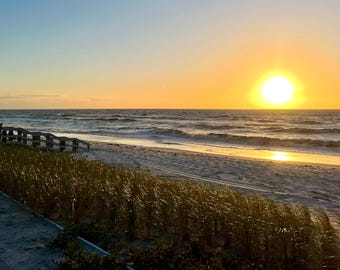 Ocean Sunset; Photography Prints; Nature Seascape; Florida Beach; Framed Photo Sea Beach; Prints Coastal Wall Art 225