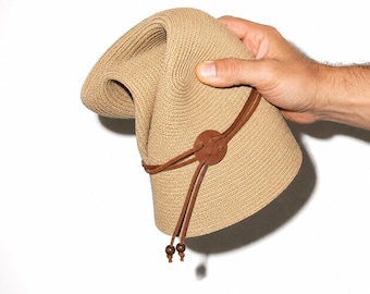 Divertente e autentico cappello Panama a tesa larga, pieghevole, in paglia, per uomo e donna, traspirante, estivo, da viaggio, con protezione UV e vestibilità regolabile.