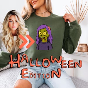 Simpsonize You Green Sweatshirt For Women Halloween Limited Edition