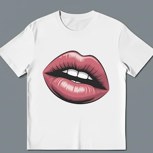 Y2K Big Lips Graphic Tee: Unisex Streetwear Cotton T-Shirt