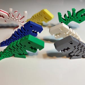 Articulated Dino T-Rex Dinosaur Toy – Flexi 3D Printed Dino – Fidget Desk Toy, Party Favor, Gift for Kids & Dino Lovers