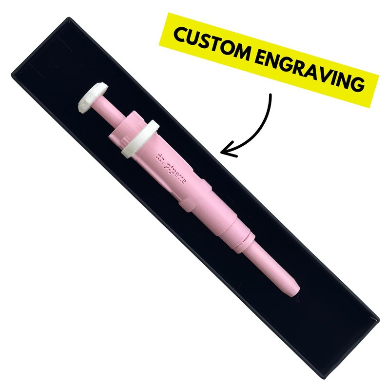 Personalized 3d-printed Pipette Pen (soft Pink), Retractable - Etsy