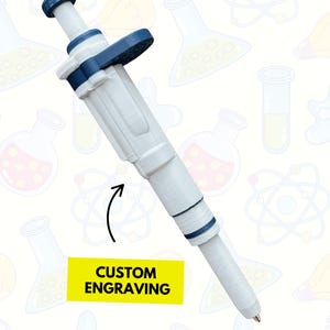 Pipette Pen, Personalized, 3D-Printed (Cloud White), Retractable, Cell & Molecular Biology Gifts