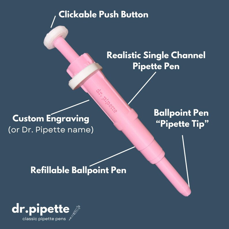 Personalized 3d-printed Pipette Pen (cloud White), Engraved ...