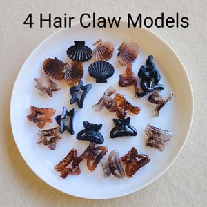 Petites pinces à cheveux pour cheveux fins - Lot de 4 mini pinces en acétate - Accessoires pour cheveux français mats et brillants - Barrette à cheveux - Jolie pince d&#39;été