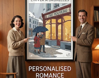 Personalized Romance Comic Book Cover Art - Custom Digital Printable for You and Your Lover in Dream Locations