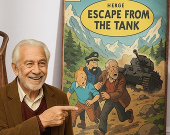 タンタンとあなたのお父さん、パーソナライズされたタンタン、ハドック船長とスノーウィーのコミックブックカバーアート