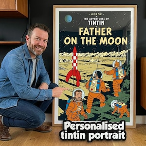 Portada de cómic de Tintín personalizada: impresión digital personalizada a partir de una foto.