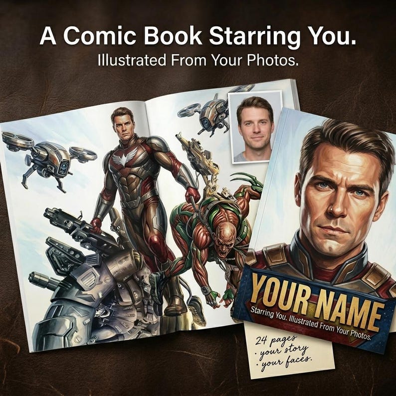 Personalized 24-page Comic Book From Your Photo: Custom Story for 1-2 ...