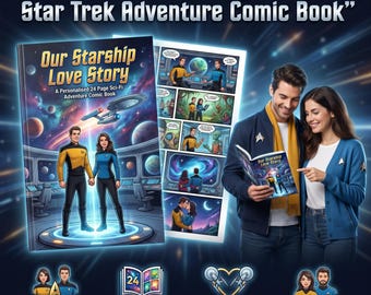 Personalised 24 Page Couple Sci-Fi Comic Book, Custom Space Love Story Gift