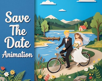 Personalized Save the Date Animation Papercut Style | Whimsical Illustration Video