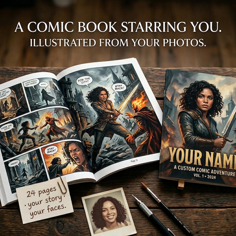 Personalized 24-page Comic Book From Your Photo: Custom Story for 1-2 ...