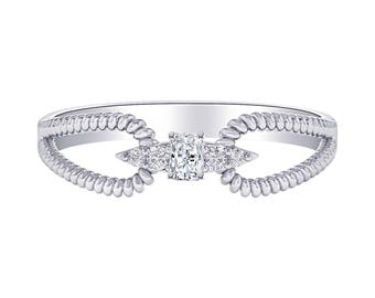 1-10 Carat (ctw) White Gold RADIANT LAB GROWN Diamond Exclusive Designer Engagement Ring H-I Color VS1-VS2 Clarity